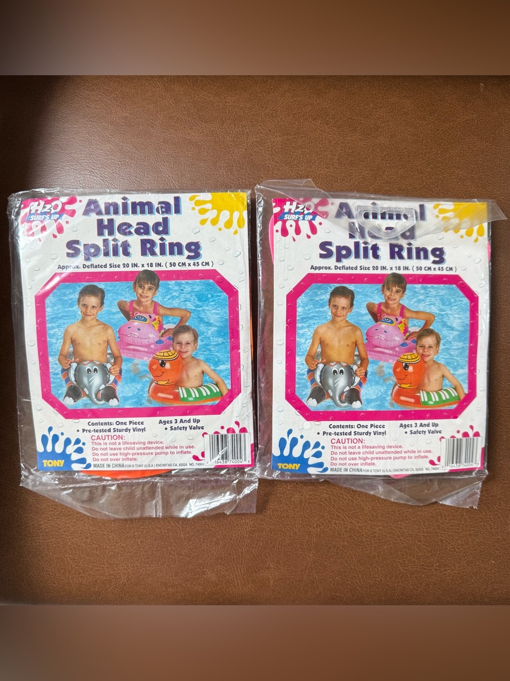 VTG Splash Club Animal Split Ring Pool Float Inflatable Set Of 2-Turtle Hippo